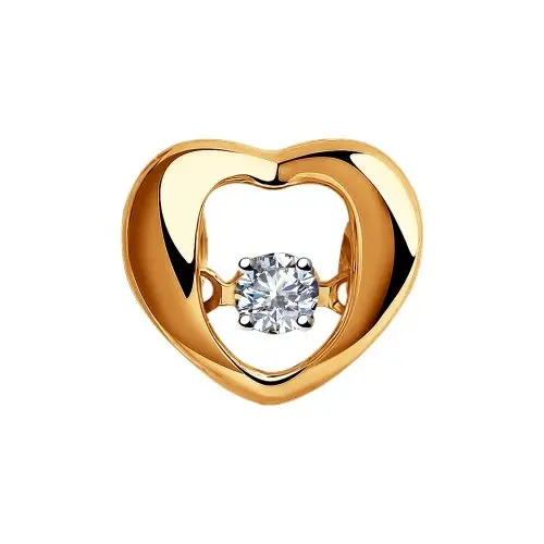 Подвеска бегунок из красного золота