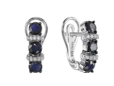 Серьги с английским замком из серебра
