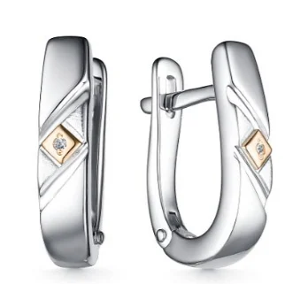 Серьги с английским замком из серебра