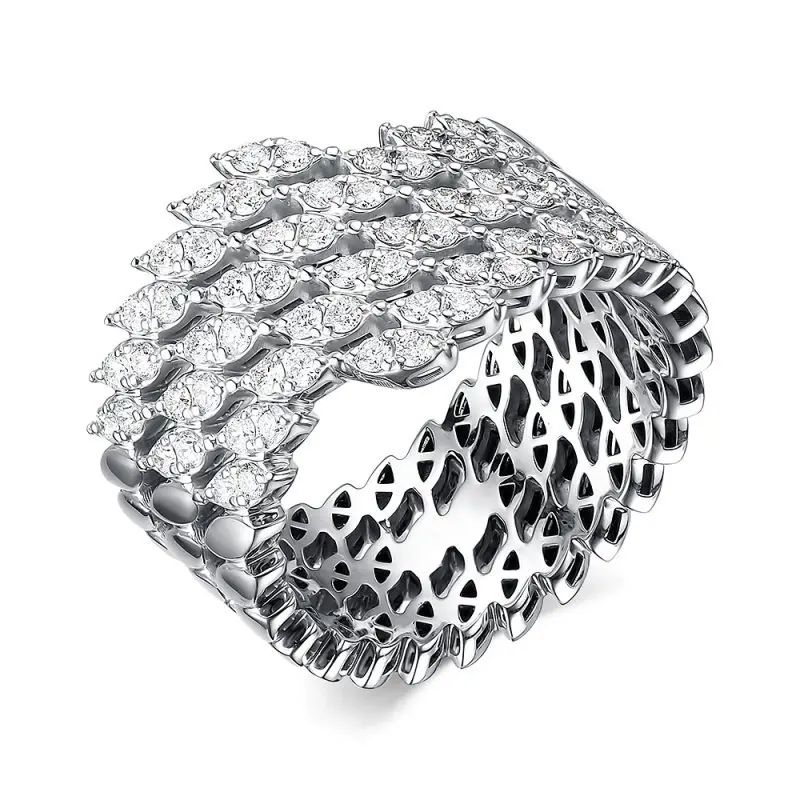 Кольцо декоративное из белого золота