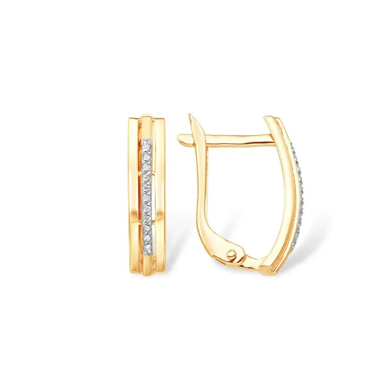 Серьги с английским замком из красного золота