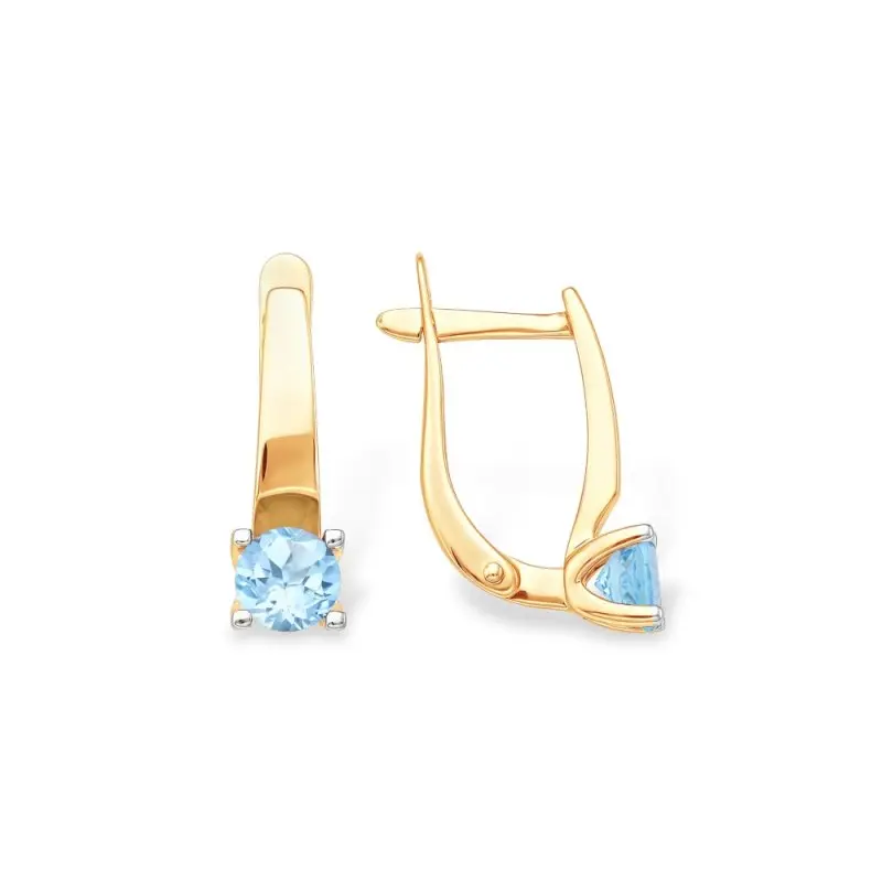 Серьги с английским замком из красного золота