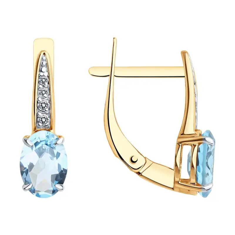 Серьги с английским замком из красного золота