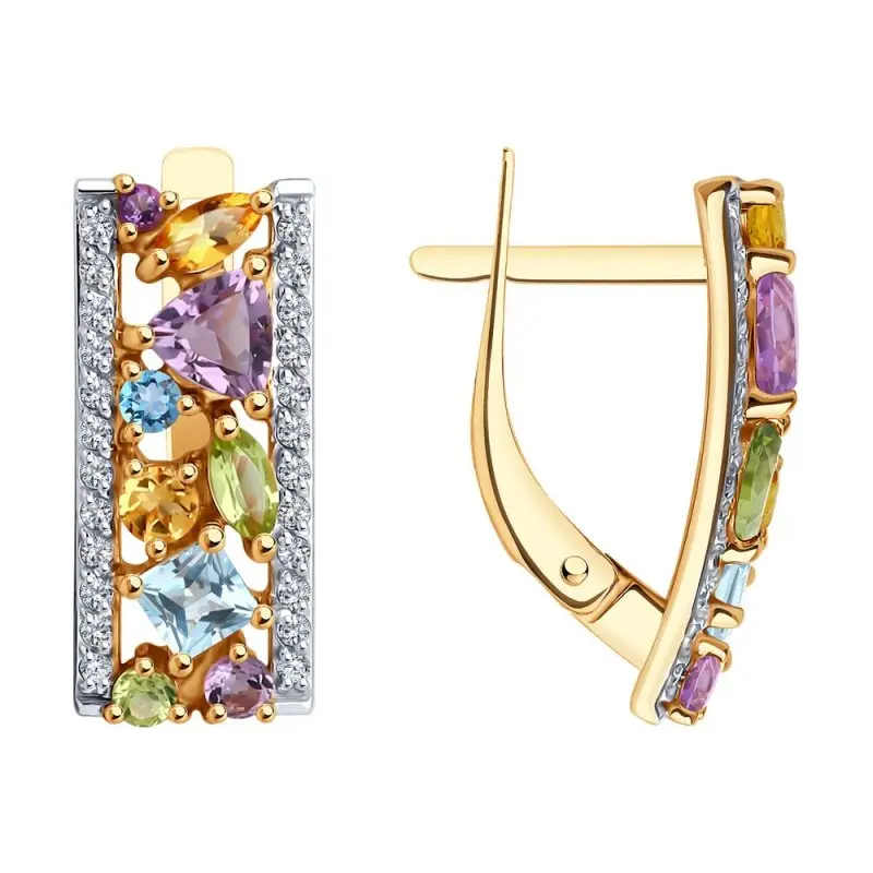 Серьги с английским замком из красного золота