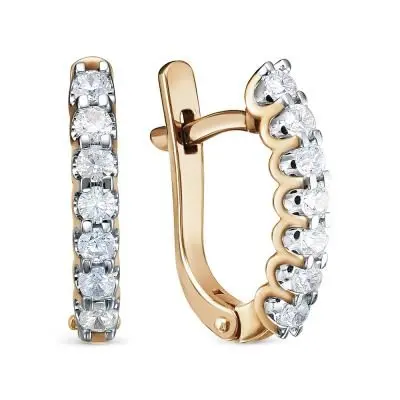 Серьги с английским замком из красного золота