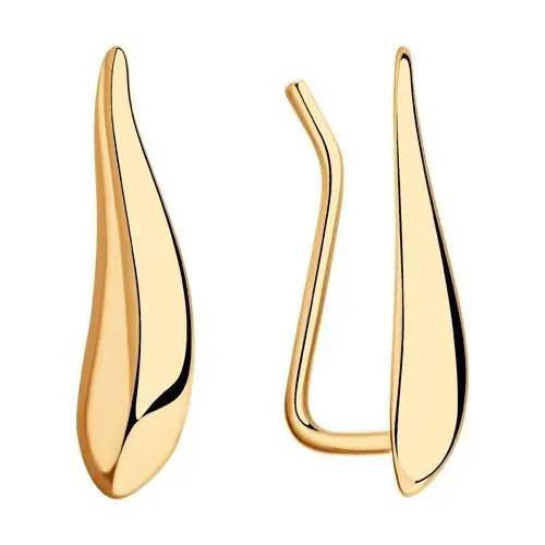 Серьги зажимы из позолоты