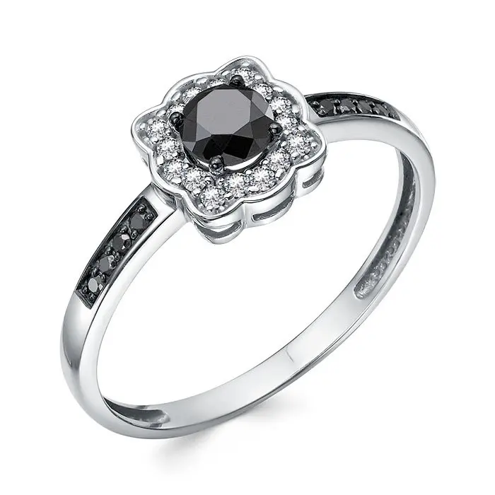 Кольцо декоративное из белого золота