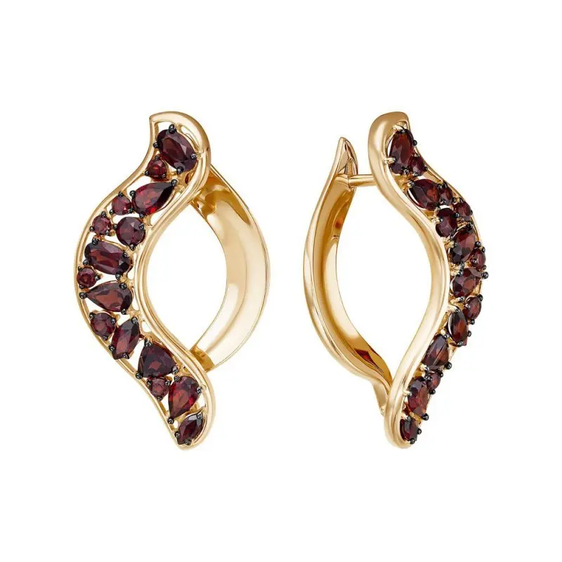 Серьги с английским замком из красного золота