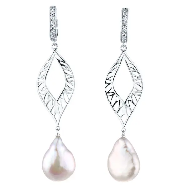 Серьги подвесные из серебра