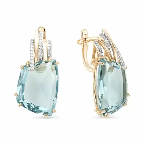 Серьги с английским замком из красного золота