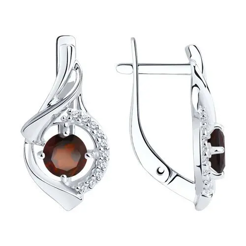 Серьги с английским замком из серебра