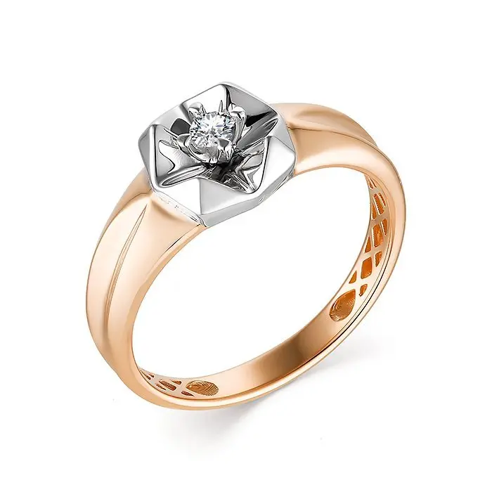 Кольцо декоративное из комбинированного золота