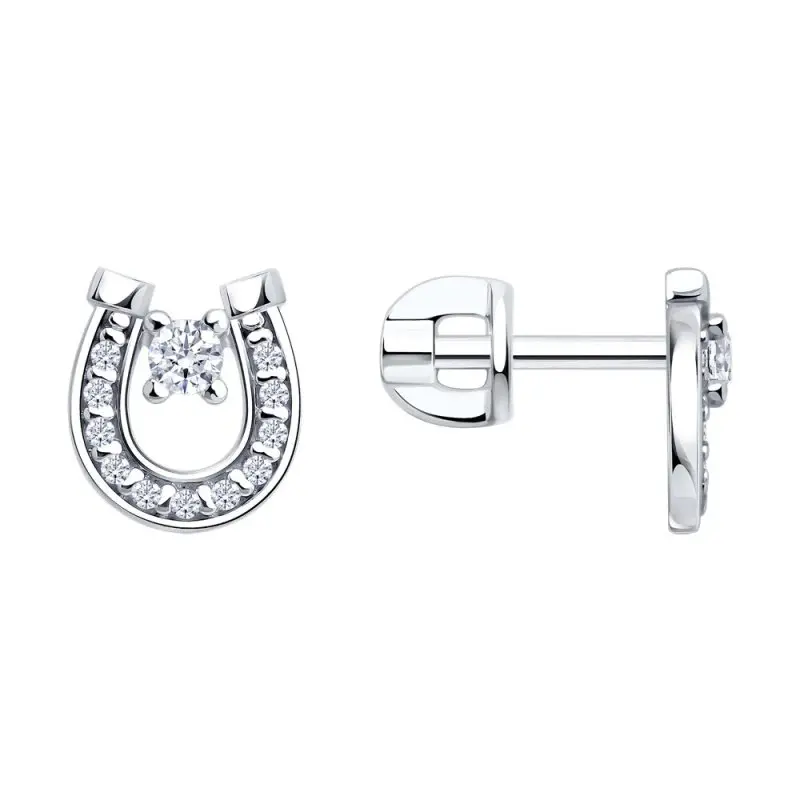 Серьги пуссеты из серебра