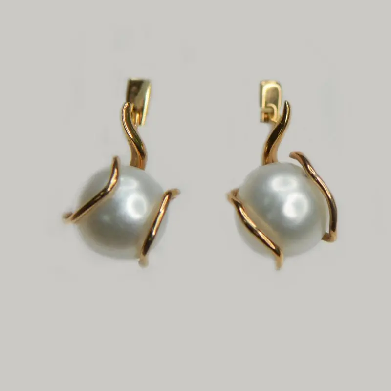 Серьги с английским замком из красного золота