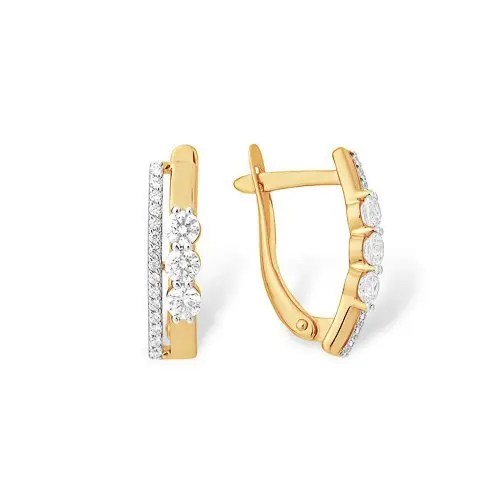 Серьги с английским замком из красного золота