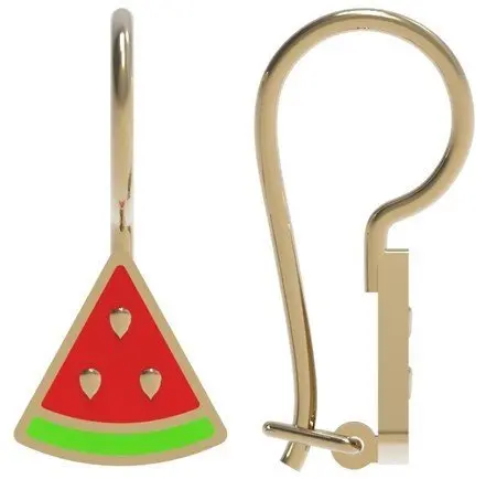 Серьги детские из красного золота