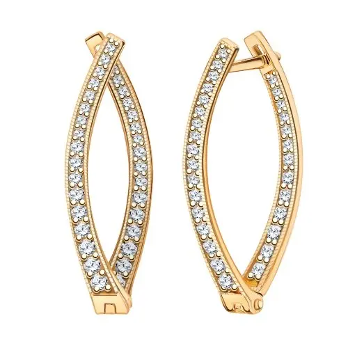 Серьги с английским замком из красного золота