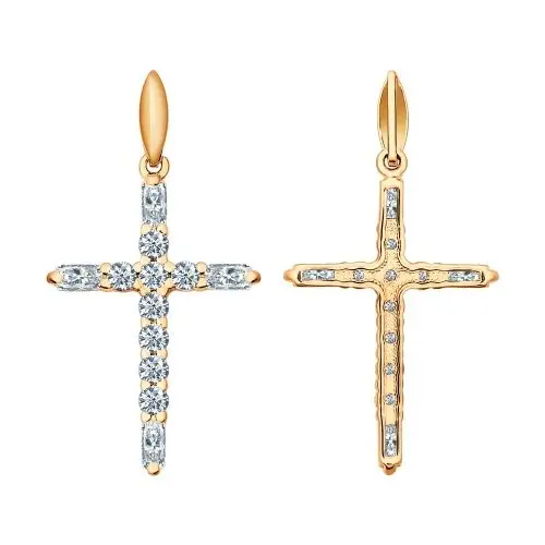 Подвеска декоративный крест из позолоты