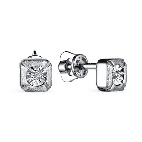 Серьги пуссеты из серебра