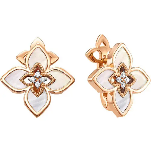 Серьги с английским замком из красного золота