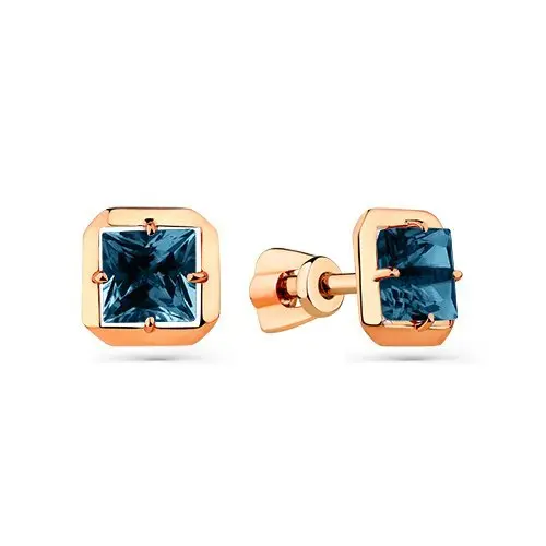 Серьги пуссеты из красного золота