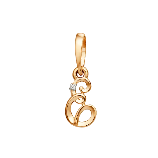 Подвеска буква из красного золота