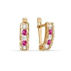 Серьги с английским замком из красного золота
