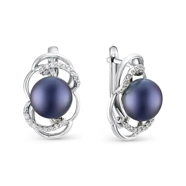 Серьги с английским замком из серебра