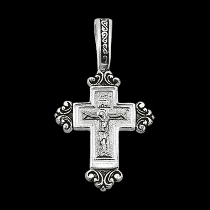 Подвеска крест из серебра