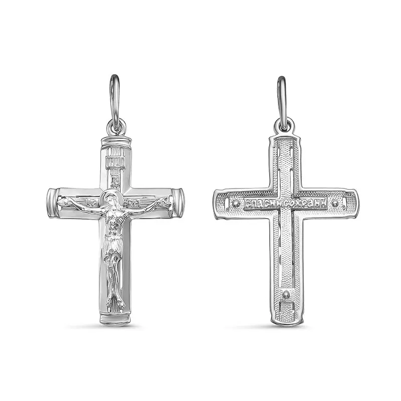 Подвеска крест из серебра