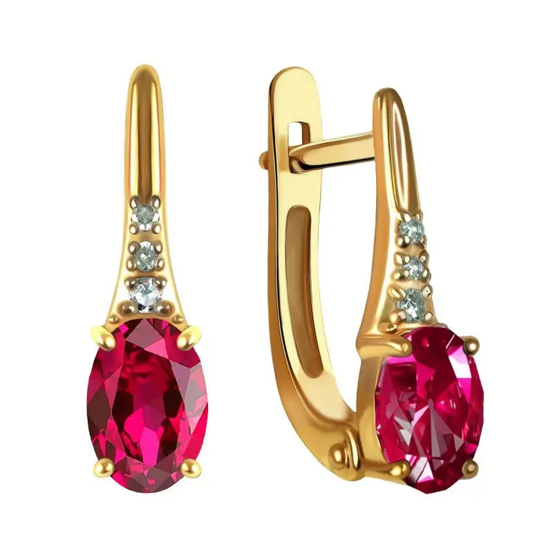 Серьги с английским замком из красного золота