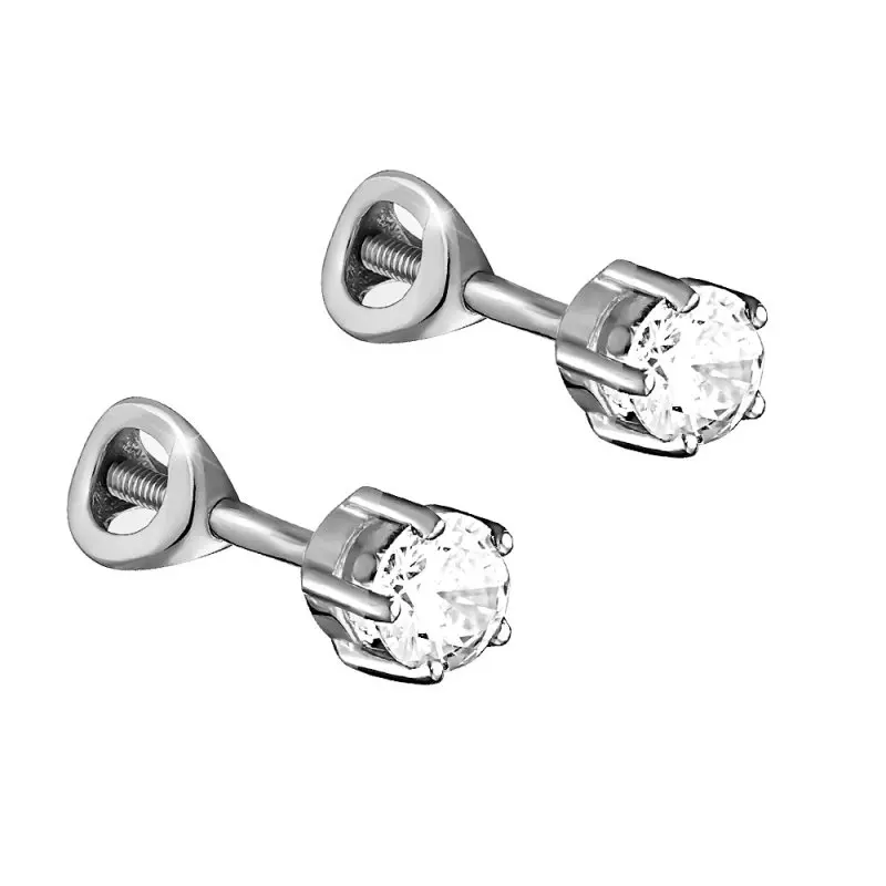 Серьги пуссеты из серебра