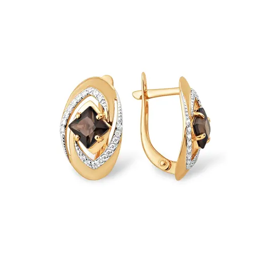 Серьги с английским замком из красного золота