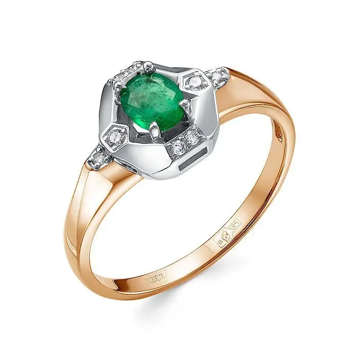 Кольцо декоративное из комбинированного золота