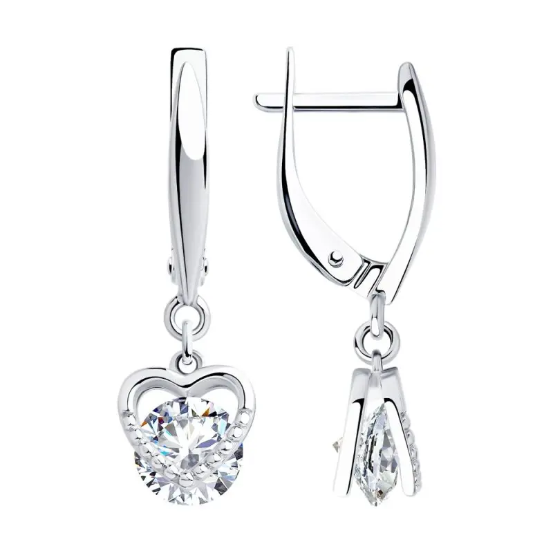 Серьги подвесные из серебра