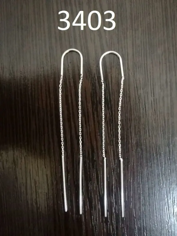 Серьги цепочки из серебра