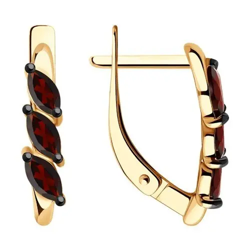 Серьги с английским замком из красного золота