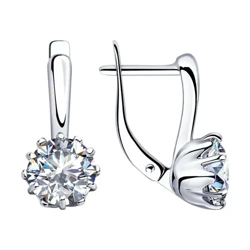 Серьги с английским замком из серебра