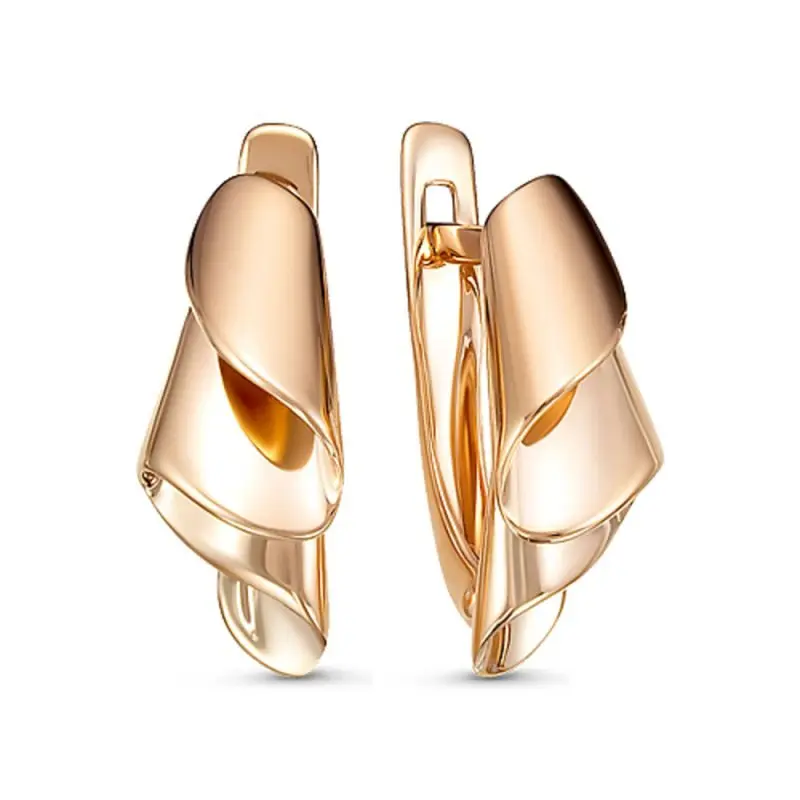 Серьги с английским замком из красного золота