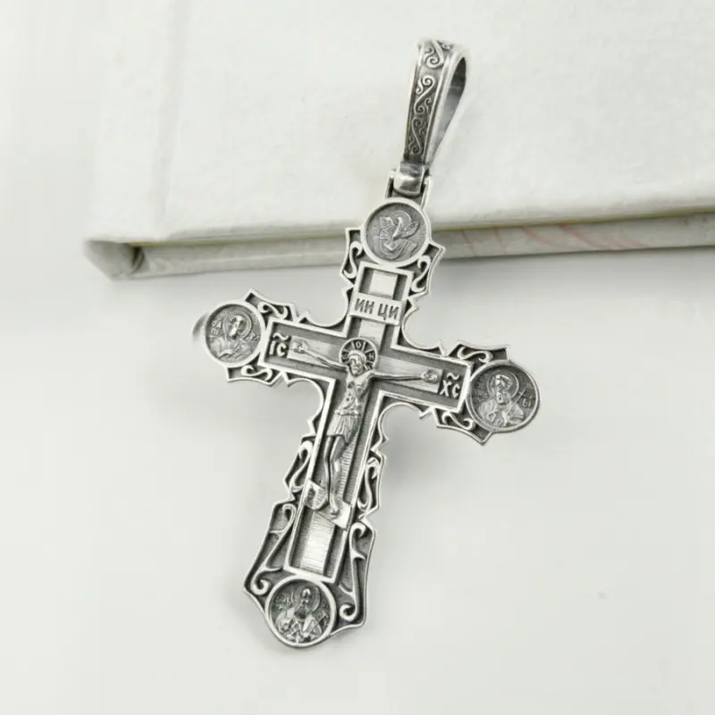 Подвеска крест из серебра
