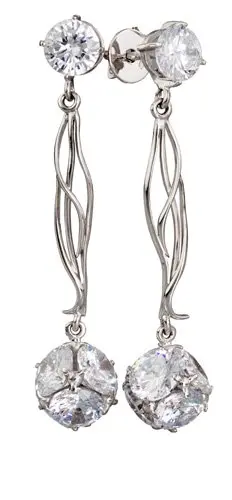 Серьги подвесные из серебра