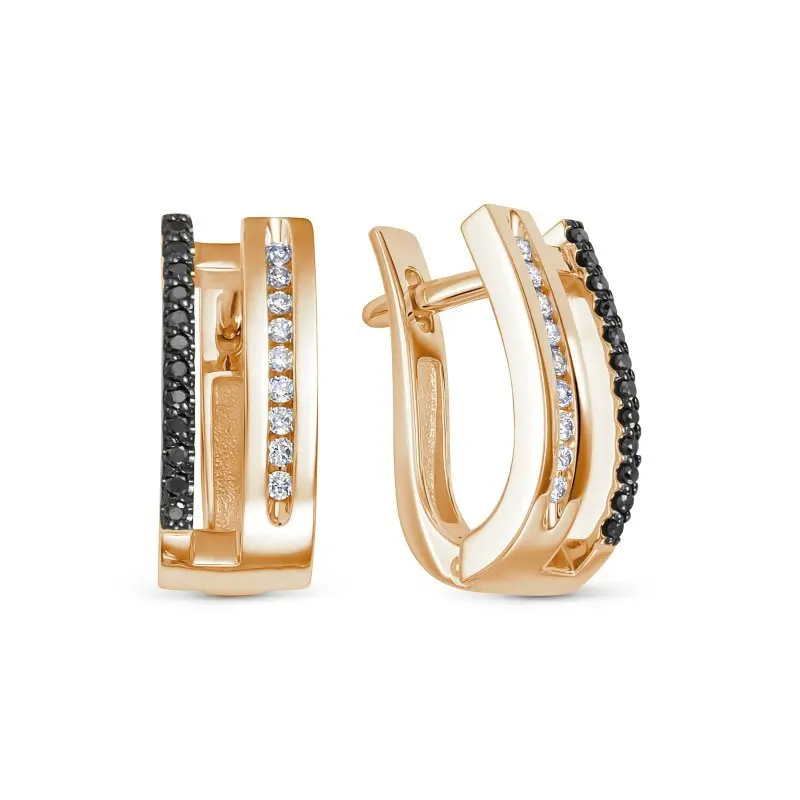 Серьги с английским замком из красного золота