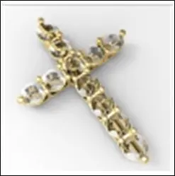 Подвеска декоративный крест из красного золота