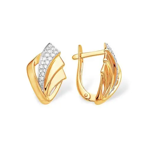 Серьги с английским замком из красного золота