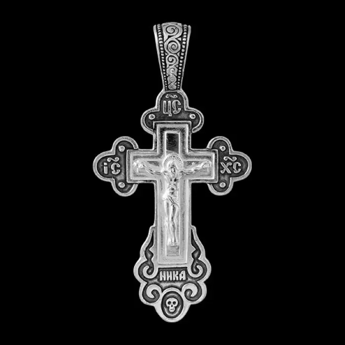 Подвеска крест из серебра