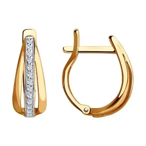 Серьги с английским замком из красного золота