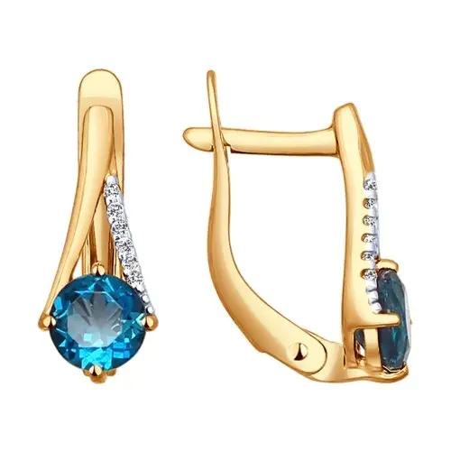 Серьги с английским замком из красного золота