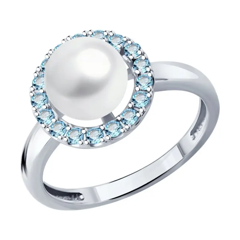 Кольцо декоративное из белого золота