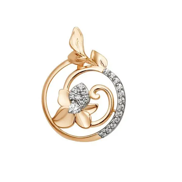 Подвеска декоративная из красного золота