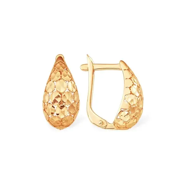 Серьги с английским замком из красного золота